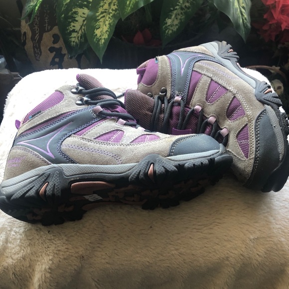 Tech Big Girls Logan Other - Tech Big Girls Logan Gray Purple Mid Hiking Boots
